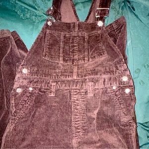 Dark brown corduroy overalls